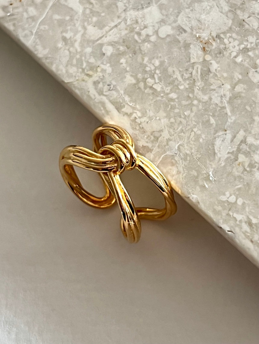 X Buckle Twist Ring