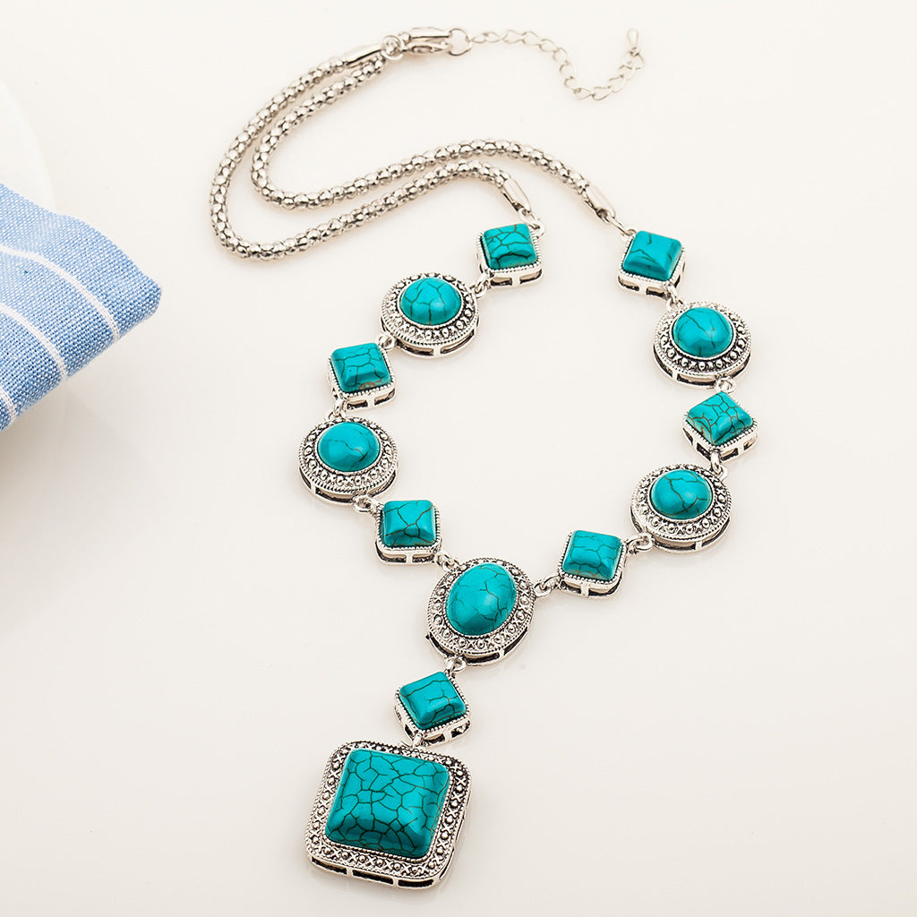 Bohemian Turquoise Alloy Necklace Classical