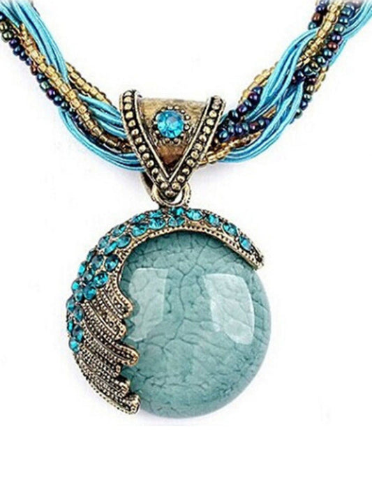 Bohemian Turquoise Alloy Necklace Classical