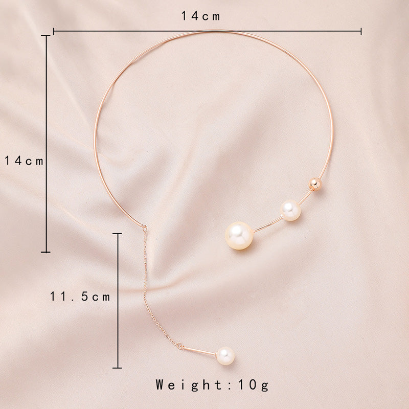 Elegant Imitation Pearl Extended Choker