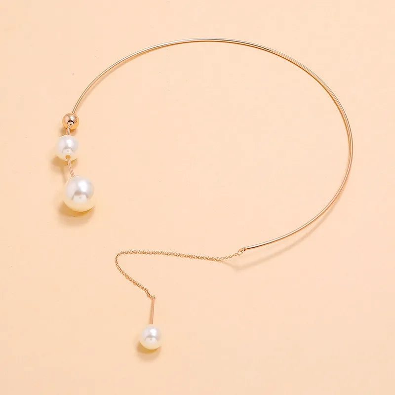 Elegant Imitation Pearl Extended Choker