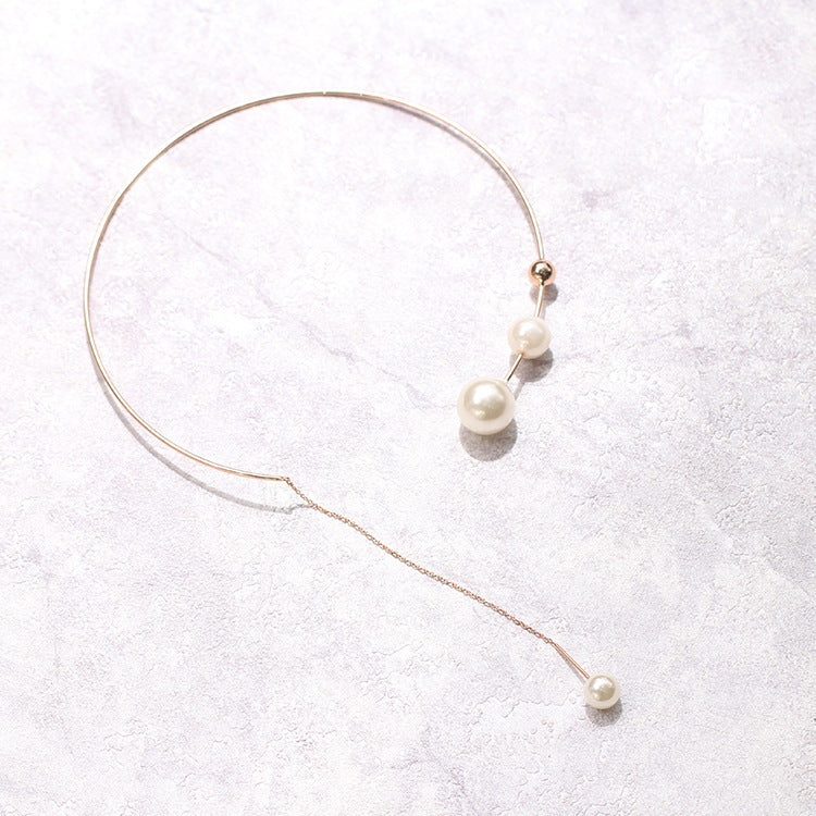 Elegant Imitation Pearl Extended Choker