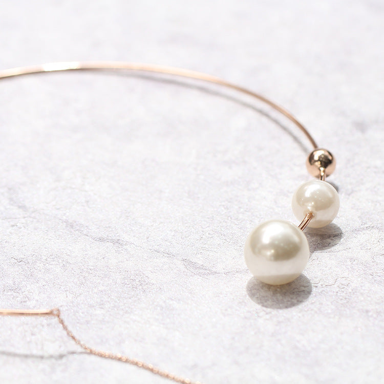 Elegant Imitation Pearl Extended Choker