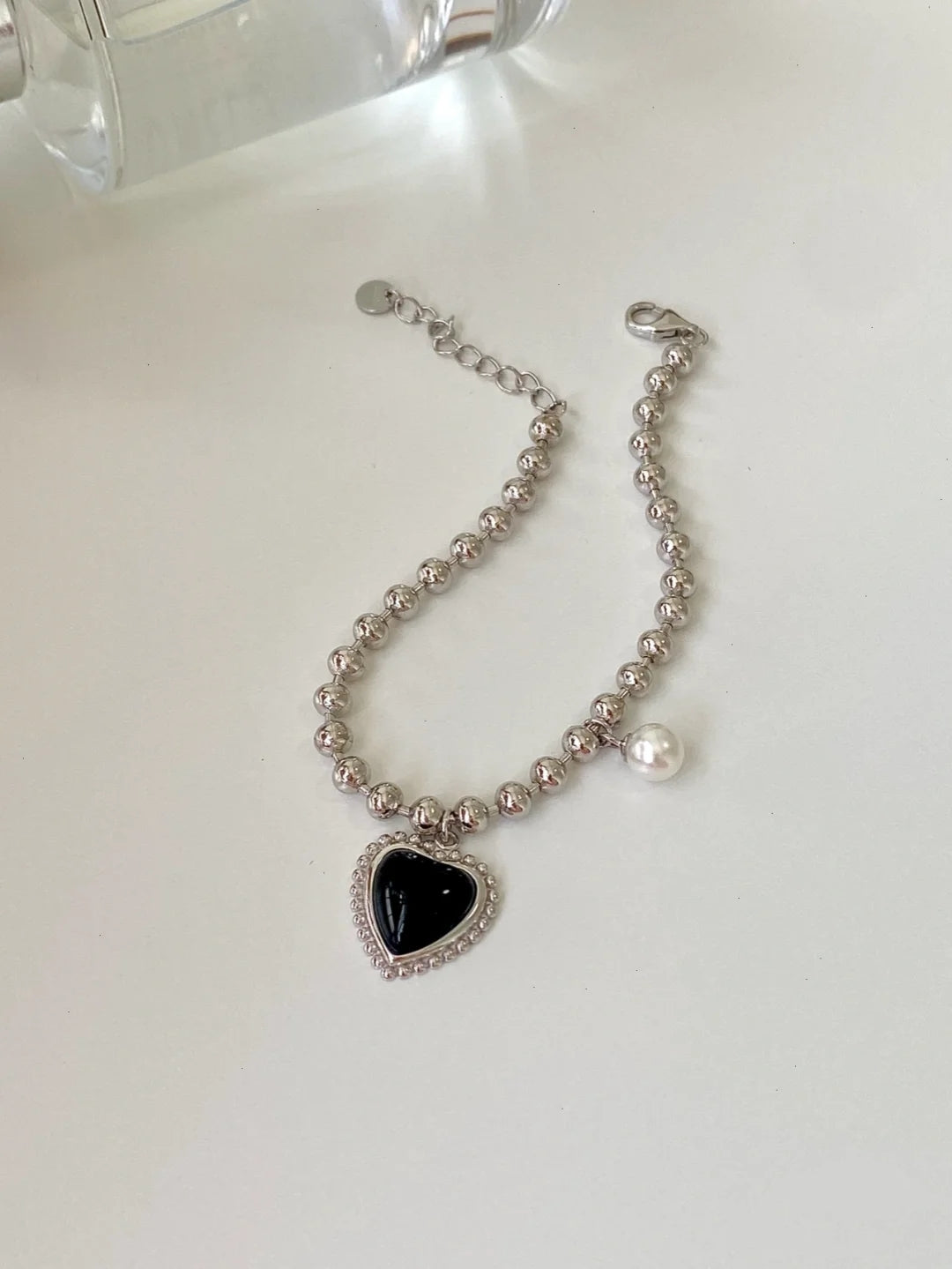 Black Onyx Heart Bracelet